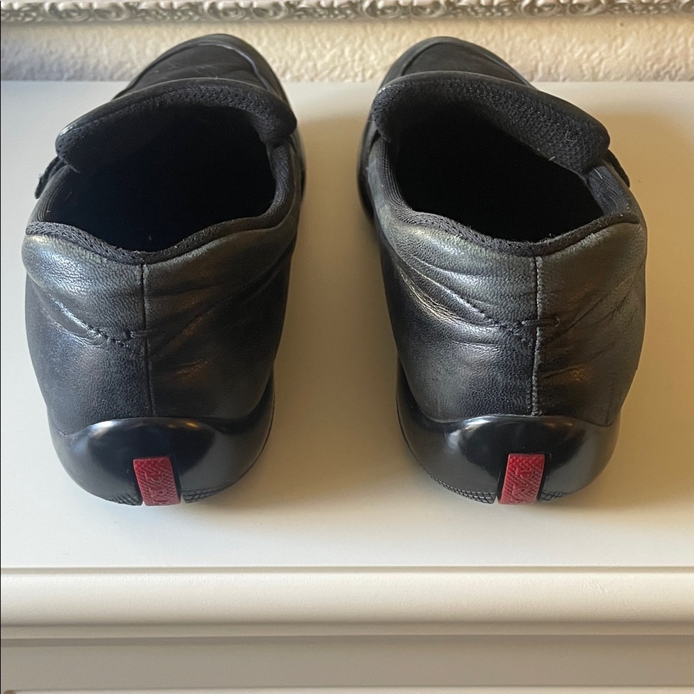 Prada Black Leather Loafers size 39 - Picture 3 of 10